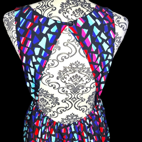 ROXY Geometric Multi Colored Mini Sleeveless Dress- XLarge - Picture 4 of 6